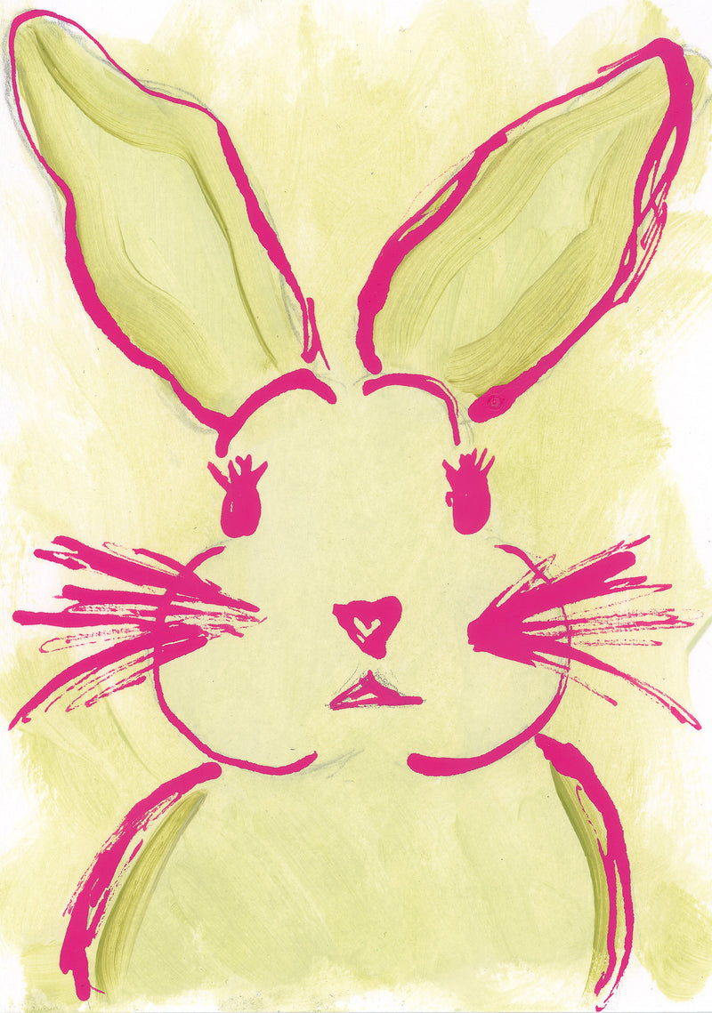 Green Bunny Original 5 x 7"