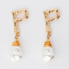 Pearl dangle earrings for bride letter P post back baroque pearl