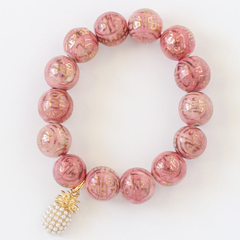 Pink Pearl Pineapple Bracelet