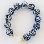 Blue Mother of Pearl Cross Bracelet