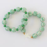 Mint Green Mother of Pearl Cross Bracelet