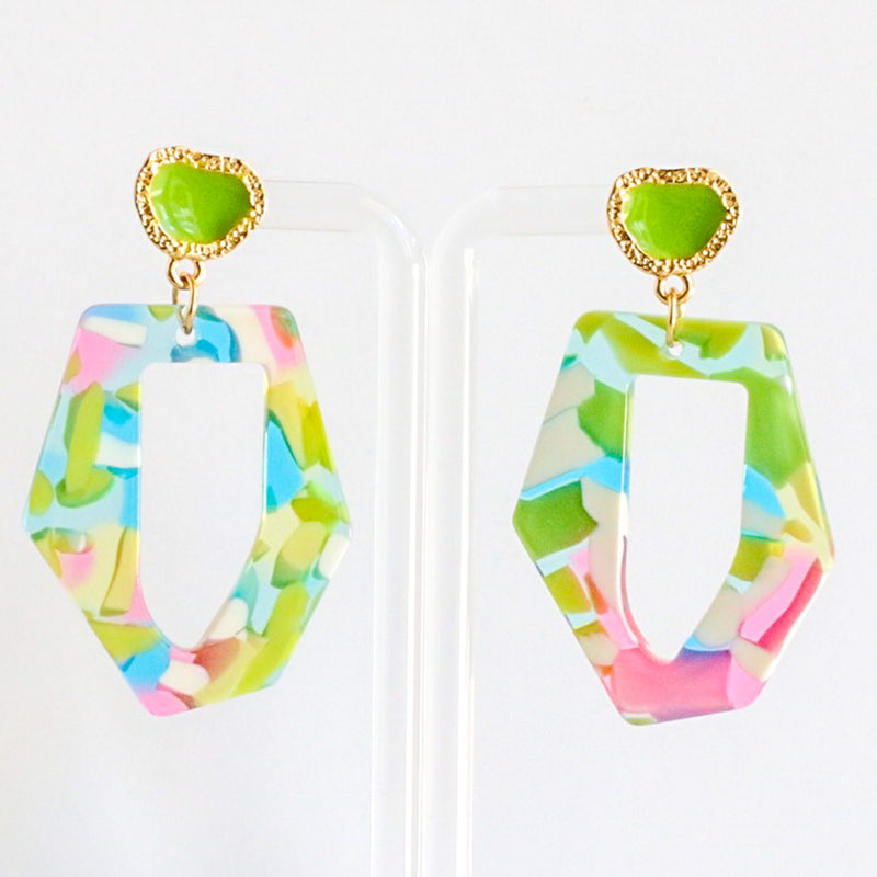 Color Splash Earrings in Lime