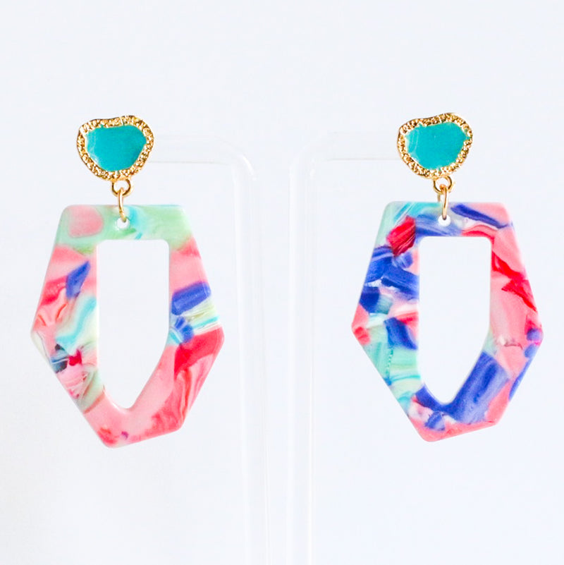 Color Splash Earrings in Turquoise
