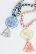 Pink Chinoiserie Prosperity Necklace