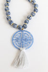 Blue Chinoiserie Prosperity Necklace