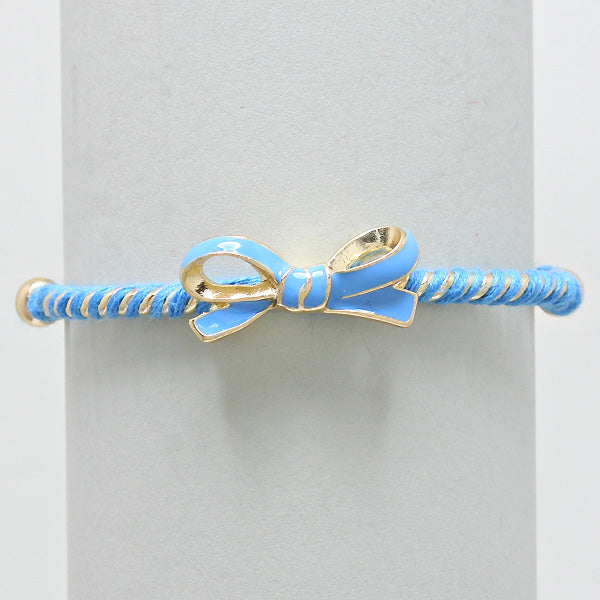 Blue Adjustable Bow Bracelet