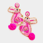 Hot Pink Bunny Earrings