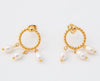 Gold Pearl Twist Earrings