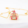 Pink Pagoda Key Chain Necklace