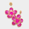 Ivory Pink Flower Earrings