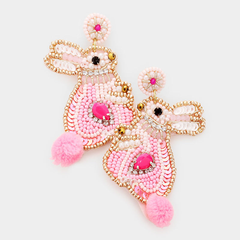 Pink Bunny Earrings